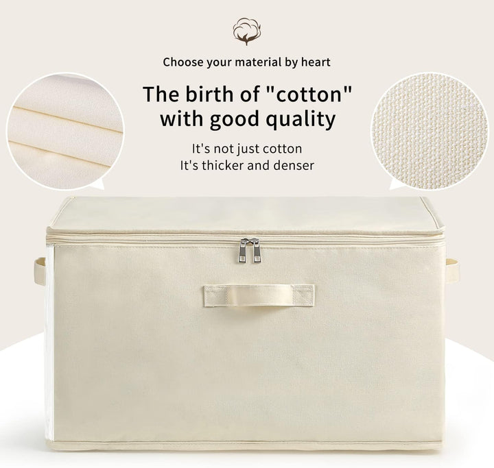 Vászon Ruhatároló Szervező Készlet – Kétirányú Cipzáras Táska Fogantyúkkal és Ablakkal