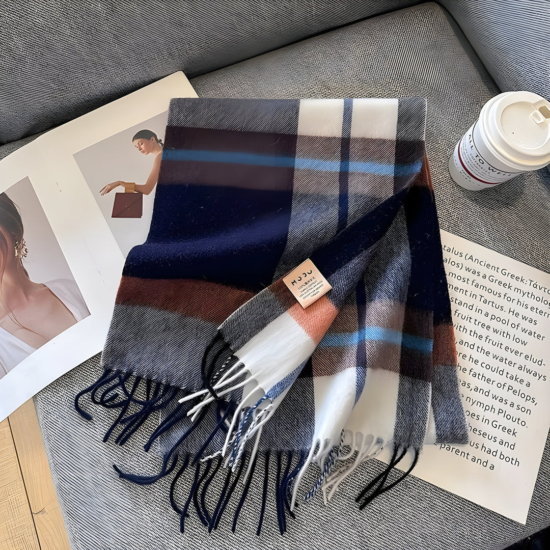 Stílusos brit kockás kasmír női téli sál - Victoria