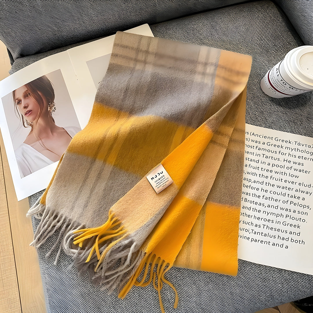 Stílusos brit kockás kasmír női téli sál - Victoria