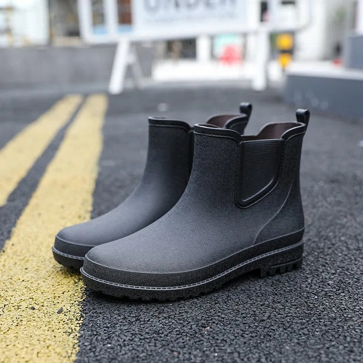 Luxus félig magas vízálló férfi esőcsizmák - Lucas Rain Walk
