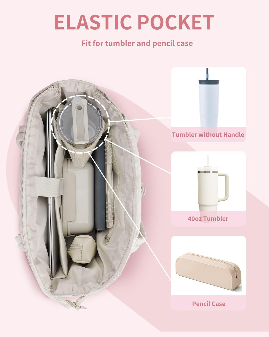 Varrt pufi táska pohártartóval és laptop rekesszel utazáshoz és munkához