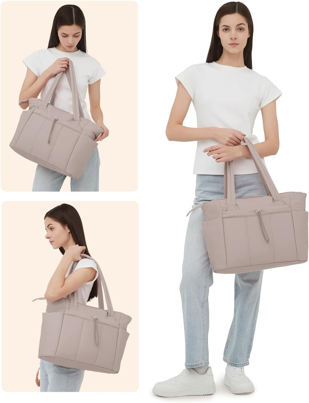 Varrt pufi táska pohártartóval és laptop rekesszel utazáshoz és munkához