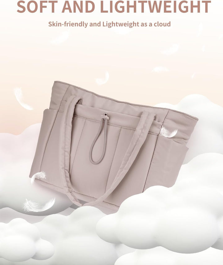 Varrt pufi táska pohártartóval és laptop rekesszel utazáshoz és munkához