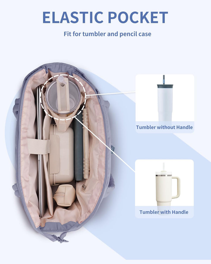 Varrt pufi táska pohártartóval és laptop rekesszel utazáshoz és munkához