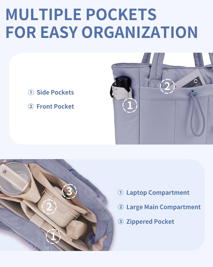 Varrt pufi táska pohártartóval és laptop rekesszel utazáshoz és munkához