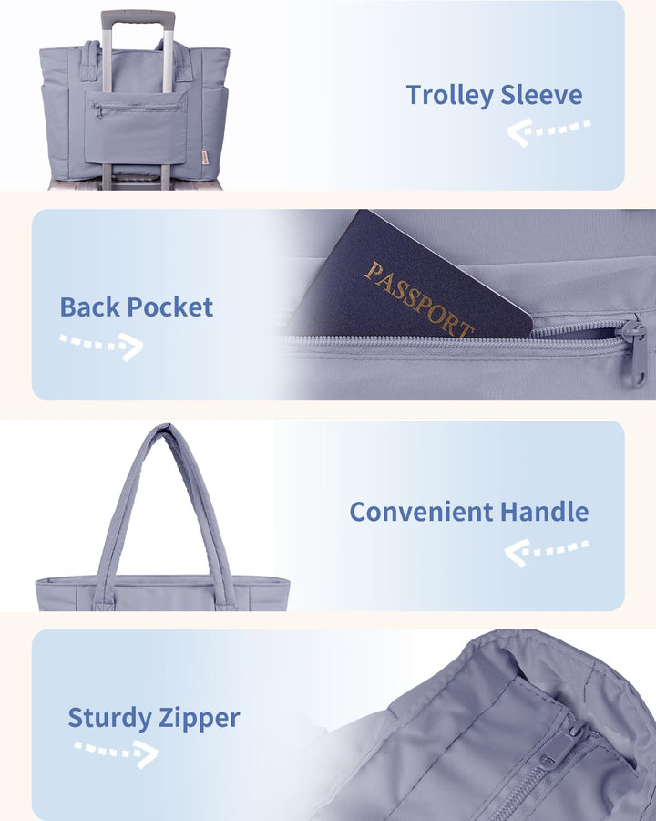 Varrt pufi táska pohártartóval és laptop rekesszel utazáshoz és munkához