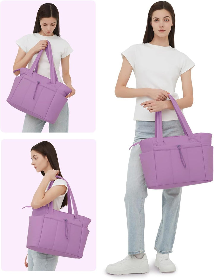 Varrt pufi táska pohártartóval és laptop rekesszel utazáshoz és munkához