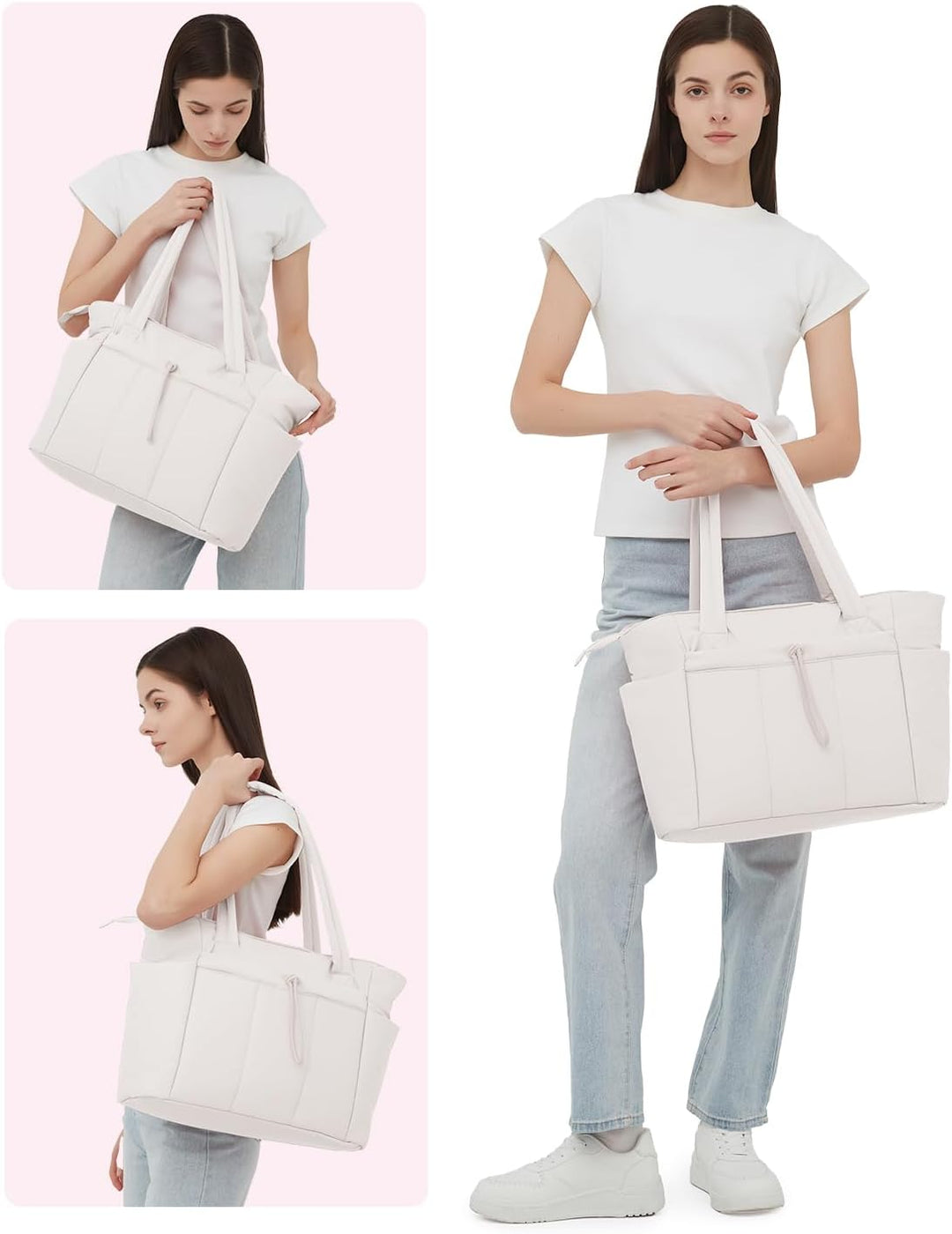 Varrt pufi táska pohártartóval és laptop rekesszel utazáshoz és munkához