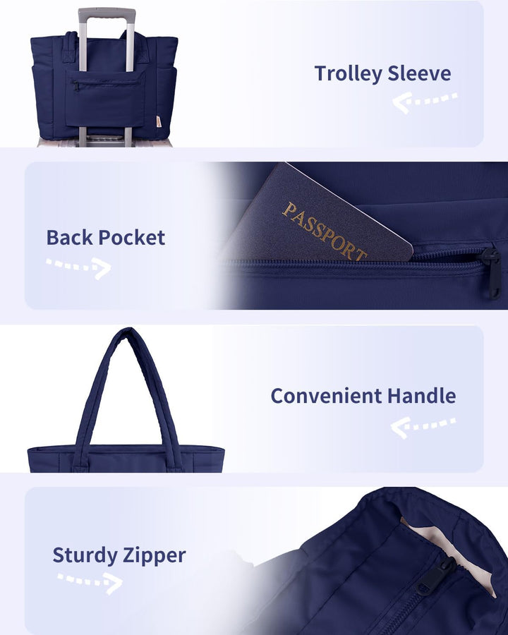 Varrt pufi táska pohártartóval és laptop rekesszel utazáshoz és munkához