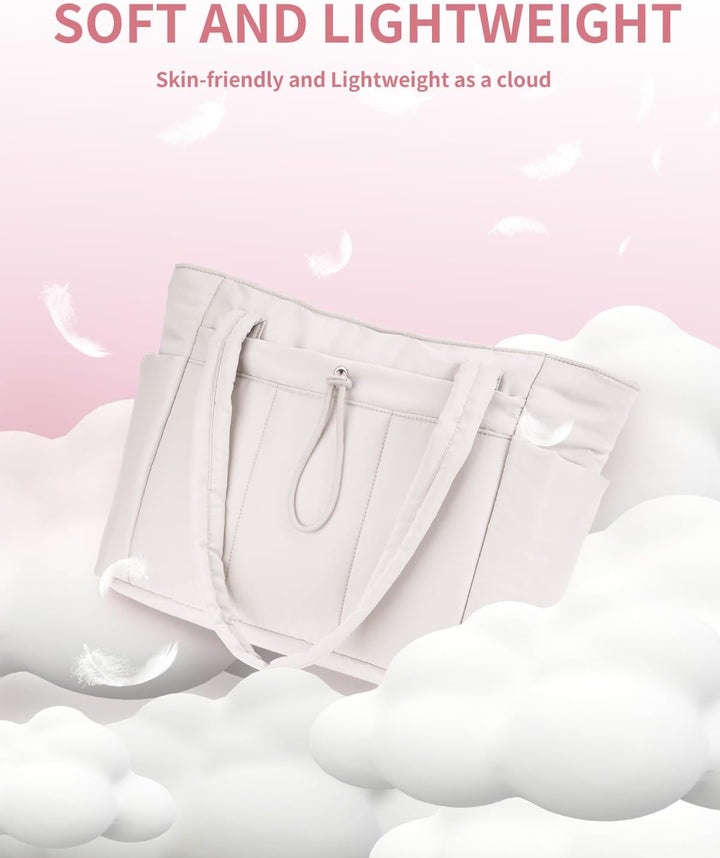 Varrt pufi táska pohártartóval és laptop rekesszel utazáshoz és munkához