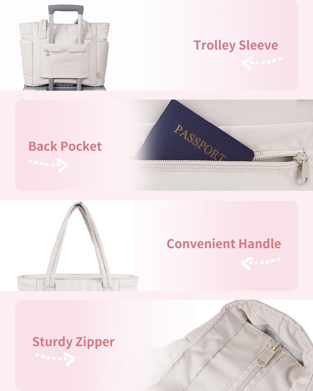 Varrt pufi táska pohártartóval és laptop rekesszel utazáshoz és munkához