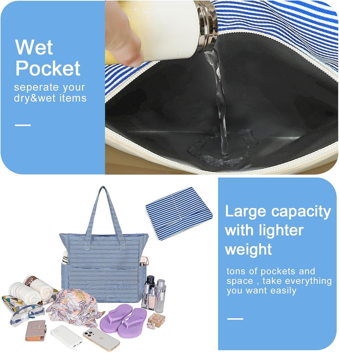 Extra nagy vízálló strandtáska nedves rekesszel – Vásárolj 1-et, és 1 ingyen van!