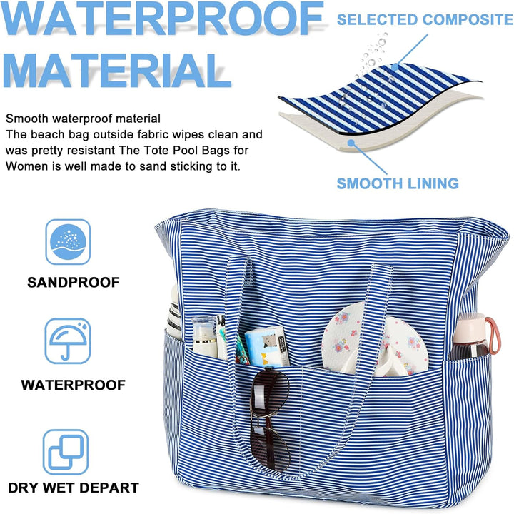 Extra nagy vízálló strandtáska nedves rekesszel – Vásárolj 1-et, és 1 ingyen van!